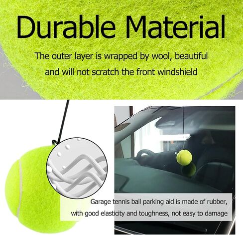Aokdom 2PCS Garage Tennis Ball Parking Aid,Adjustable Strap Garage Ball for Parking&Collision Protection,Universal Garages Parkings Aid Includes Screw Hooks&Spring Clips Car Tools in Saudi Arabia