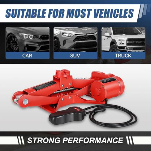مجموعة رافعة مقص كهربائية من Auto Dynasty، 3 طن (6614LBS) رافعات مقصية لتسوية الفولاذ، نطاق رفع 13.7 بوصة (كحد أقصى) إلى 4.7 بوصة (كحد أدنى) مقابس رفع مقصية مع قضيب لولبي ومجموعة مفاتيح ربط قوية، أحمر in Saudi Arabia