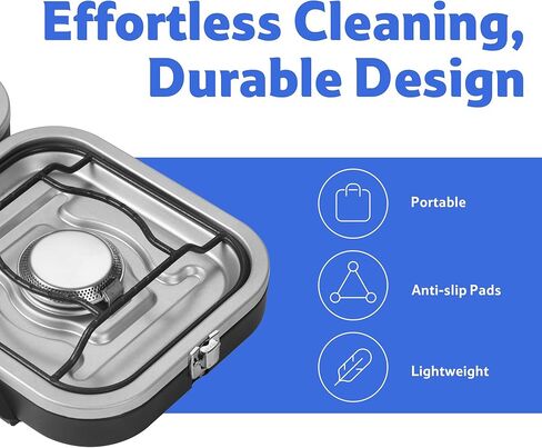 Naturehike 2 Burner Portable Camping Stove with Grill, Folding Propane Butane Gas Camp Stove with16000 BTU Adjustable Burners, Ignition System and Carrying Handle in Saudi Arabia