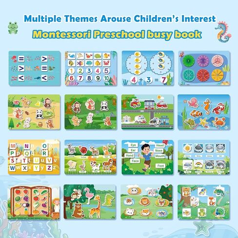 Busy Book for Toddlers 3-5, Preschool Learning Activities, Montessori Educational Learning Toys Activity Books for Boys and Girls in Saudi Arabia