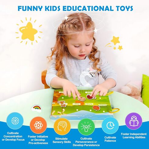 Busy Book for Toddlers 3-5, Preschool Learning Activities, Montessori Educational Learning Toys Activity Books for Boys and Girls in Saudi Arabia