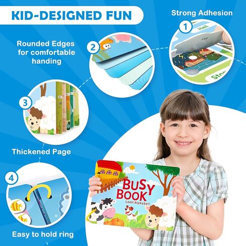 Busy Book for Toddlers 3-5, Preschool Learning Activities, Montessori Educational Learning Toys Activity Books for Boys and Girls in Saudi Arabia