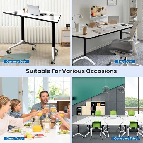 طاولة اجتماعات قابلة للطي، طاولة تدريب متنقلة للندوات مع عجلات قابلة للقفل، طاولات غرفة اجتماعات محمولة مقاس 47.2 بوصة، طاولات عمل متدحرجة للمكتب، غرفة تدريب الاجتماعات in Kuwait