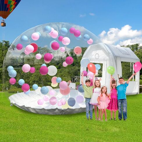 Inflatable Bubble House Dome for Kids Inflatable Children's Tent Bubble Balloon House with 450W Air Blower & Pump for Party Wedding Birthday Holiday Outdoor Commercial Event (White, 15ft) in Saudi Arabia