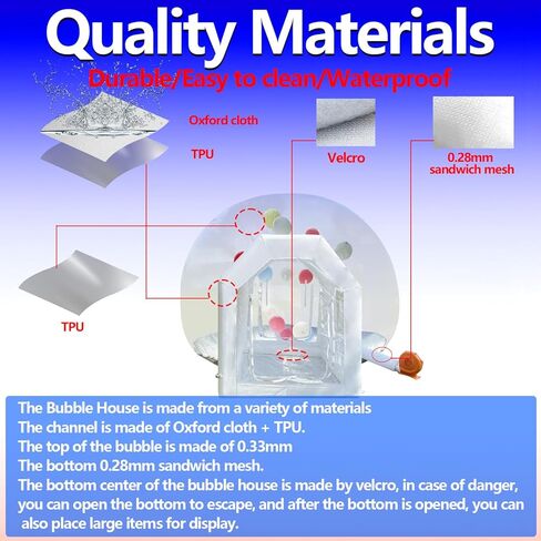 Inflatable Bubble House Dome for Kids Inflatable Children's Tent Bubble Balloon House with 450W Air Blower & Pump for Party Wedding Birthday Holiday Outdoor Commercial Event (White, 15ft) in Saudi Arabia