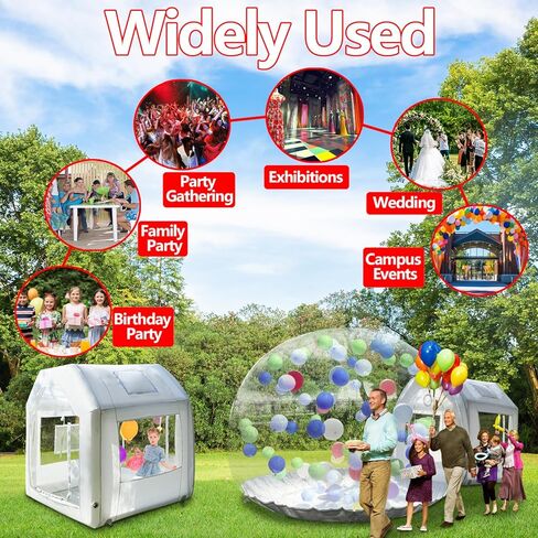 Inflatable Bubble House Dome for Kids Inflatable Children's Tent Bubble Balloon House with 450W Air Blower & Pump for Party Wedding Birthday Holiday Outdoor Commercial Event (White, 15ft) in Saudi Arabia