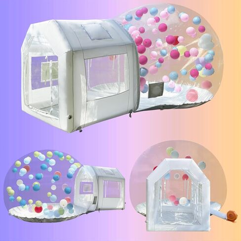 Inflatable Bubble House Dome for Kids Inflatable Children's Tent Bubble Balloon House with 450W Air Blower & Pump for Party Wedding Birthday Holiday Outdoor Commercial Event (White, 15ft) in Saudi Arabia