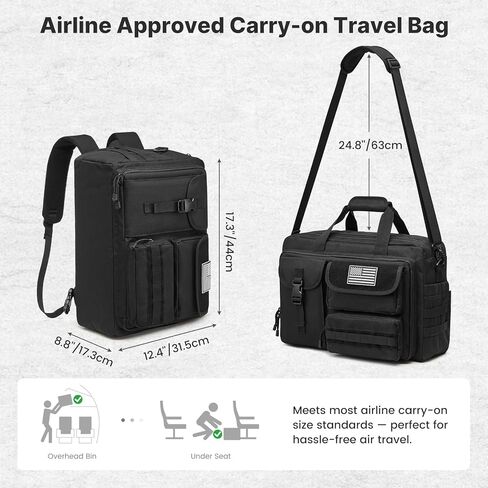G4Free 17.3 Inch Laptop Messenger Bag for Men, 3-in-1 Backpack for Travel Work Weekender, Large Tactical Shoulder Bag in Saudi Arabia