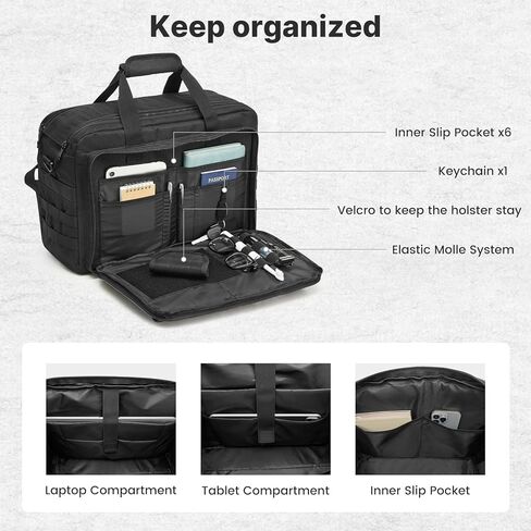 G4Free 17.3 Inch Laptop Messenger Bag for Men, 3-in-1 Backpack for Travel Work Weekender, Large Tactical Shoulder Bag in Saudi Arabia