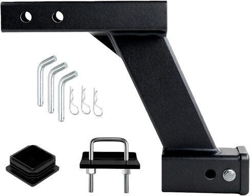 10-Inch Hitch Receiver Extension Riser, 10000lbs Trailer Hitch Adapter, Adjustable Hitch 2 Inch Receiver with Stabilizer, 9" or 11" Length Adjustable, 3-Pack Hitch Pins and Universal Trailer Cap in Saudi Arabia