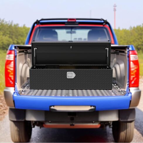 صندوق أدوات من الألومنيوم عالي التحمل مقاس 49 بوصة من AUTOSAVER88، صندوق أدوات لسرير الشاحنة مقاوم للماء، صندوق تخزين مع رف منزلق وقفل للشاحنات والمقطورات والمركبات الترفيهية والمستودعات in Kuwait