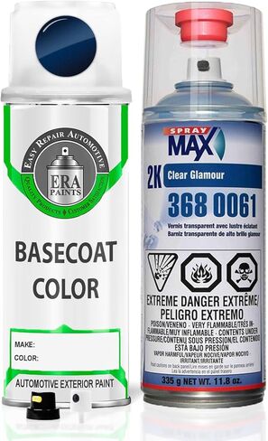ERA Paints LX5H - Navarra Blue Metallic for AUDI Exact Match Automotive Spray Paint Spray - Essential Kit w/ 2K 3680061 Clearcoat in Kuwait