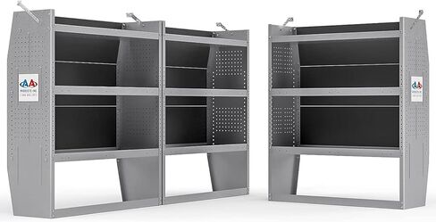 AA Products SH-4603(3) Steel Low/Mid/High Roof Van Shelving Storage System Fits Transit, GM, NV, Promaster and Sprinter, Set of 3 Van Shelving Unit, 32" W x 46" H x 13" D in Saudi Arabia