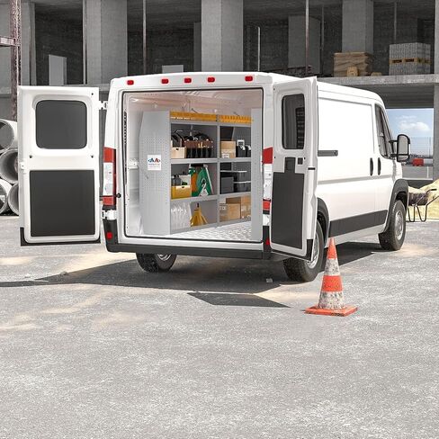 AA Products SH-4603(3) Steel Low/Mid/High Roof Van Shelving Storage System Fits Transit, GM, NV, Promaster and Sprinter, Set of 3 Van Shelving Unit, 32" W x 46" H x 13" D in Saudi Arabia