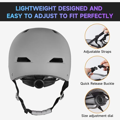 Findway Skateboard Bike Helmet - Bicycle Helmet for Kids Youth & Adults Suitable for Commuter,Skate, Scooter, Longboard & Incline Skating Rollerblading in Saudi Arabia