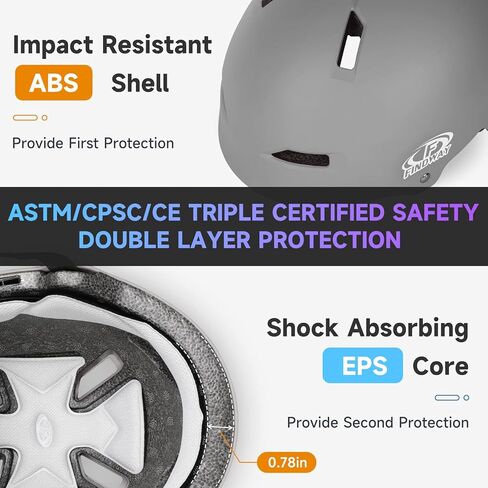 Findway Skateboard Bike Helmet - Bicycle Helmet for Kids Youth & Adults Suitable for Commuter,Skate, Scooter, Longboard & Incline Skating Rollerblading in Saudi Arabia