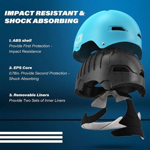 Findway Skateboard Bike Helmet - Bicycle Helmet for Kids Youth & Adults Suitable for Commuter,Skate, Scooter, Longboard & Incline Skating Rollerblading in Kuwait