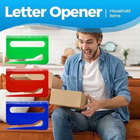 Letter Opener Envelope Slitter, 3pcs Envelope Openers Slitter with Ruler & Magnifier, Mail Opener Tool Package Opener Cutter in Saudi Arabia
