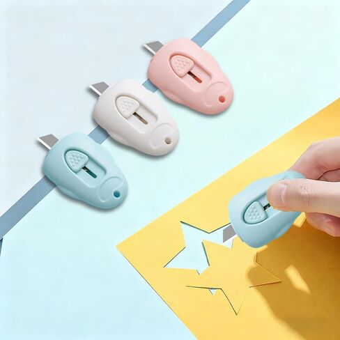 3 Pack Box Opener, with Safe Concealed Sharp Blades for Sewing, Craft, Art Work & Everyday Use- White,Pink,Blue in Saudi Arabia