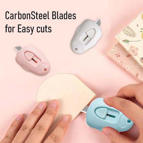 3 Pack Box Opener, with Safe Concealed Sharp Blades for Sewing, Craft, Art Work & Everyday Use- White,Pink,Blue in Saudi Arabia