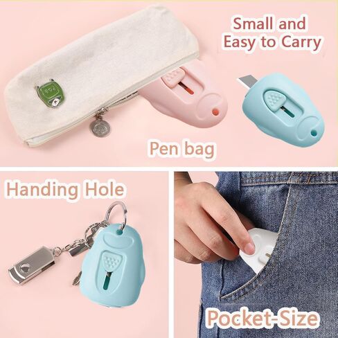 3 Pack Box Opener, with Safe Concealed Sharp Blades for Sewing, Craft, Art Work & Everyday Use- White,Pink,Blue in Saudi Arabia