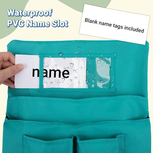 12 Pack Chair Pockets for Classrooms, 20 x 17 Inch Seat Sacks for Classroom Chairs k-2 with Name Slots and Tags, Chair Pockets for Kindergarten, School, Home, Office (6 Bright Color) in Kuwait
