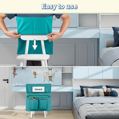 12 Pack Chair Pockets for Classrooms, 20 x 17 Inch Seat Sacks for Classroom Chairs k-2 with Name Slots and Tags, Chair Pockets for Kindergarten, School, Home, Office (6 Bright Color) in Kuwait