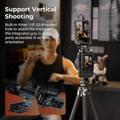 قفص SmallRig لـ Canon C50 مع مشبك كابل لـ HDMI، جهاز كاميرا C50 ذو تصميم معياري، يتضمن حذاء بارد، مقبس QD، لوحة لـ Arca وسكة حديد الناتو القابلة للفصل، متوافق مع مقبض XLR الأصلي - 5656 in Kuwait