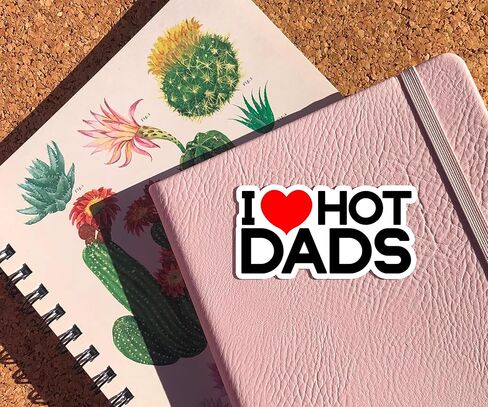 I Love Hot Dads Sticker - 3 Pack Sticker Set - Funny Laptop Water Bottle Tumbler Car Truck Tablet Phone Gift Wall Window Sticker (2 Inches (Small)) in Saudi Arabia