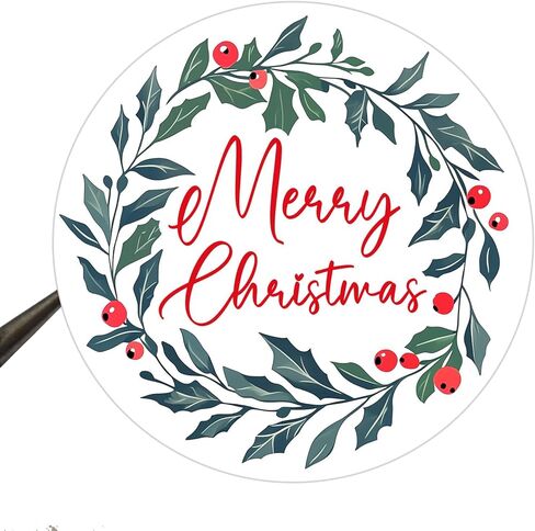 120 x Merry Christmas Gift Tag Stickers – Festive Holiday Labels for Cards, Wrapping, and Presents – Cute Xmas Sticker Sheets – 1.6 Inch (Merry Christmas-A) in Saudi Arabia