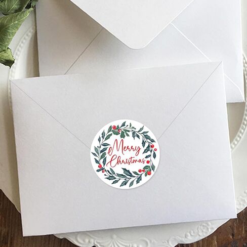 120 x Merry Christmas Gift Tag Stickers – Festive Holiday Labels for Cards, Wrapping, and Presents – Cute Xmas Sticker Sheets – 1.6 Inch (Merry Christmas-A) in Saudi Arabia