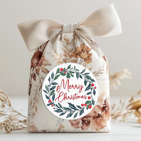 120 x Merry Christmas Gift Tag Stickers – Festive Holiday Labels for Cards, Wrapping, and Presents – Cute Xmas Sticker Sheets – 1.6 Inch (Merry Christmas-A) in Saudi Arabia