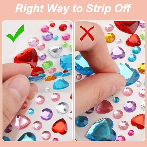 2651pcs Gem Stickers Jewels for Crafts,Self Adhesive Rhinestone Jewel Stickers,Stick on Gems Rhinestones for Crafts,Acrylic Bling Heart Stickers in Saudi Arabia