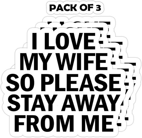 I Love My Wife Stay Away From My Husband Sticker, 3CT Laptop Water Bottle Tumbler Car Truck Bumper Tablet Phone Gift Wall Window Sticker (2 Inches (Small)) in Saudi Arabia