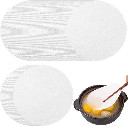 200 Sheets Oil Absorbing Paper for Kitchen, Round Soup Fried Film Food Blotting Paper Oil Scum Filter Greasy Edible Oil-Absorbing Film for Quickly Absorb and Removes Fats in Saudi Arabia