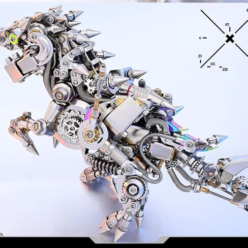 مجموعة نماذج تنين معدنية ثلاثية الأبعاد - 2030+قطعة من الفولاذ المقاوم للصدأ Steampunk لتجميع DIY، شكل فني تنين كبير بأربعة أرجل، نموذج ميكانيكي قابل للجمع وهدية للبالغين in Saudi Arabia
