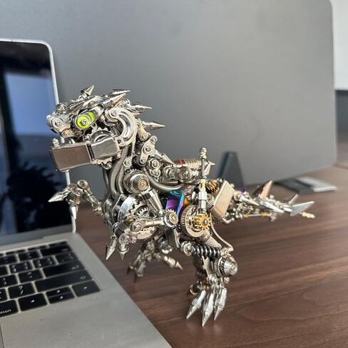 مجموعة نماذج تنين معدنية ثلاثية الأبعاد - 2030+قطعة من الفولاذ المقاوم للصدأ Steampunk لتجميع DIY، شكل فني تنين كبير بأربعة أرجل، نموذج ميكانيكي قابل للجمع وهدية للبالغين in Saudi Arabia