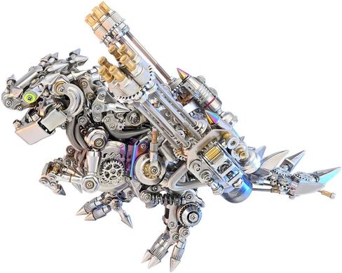 مجموعة نماذج تنين معدنية ثلاثية الأبعاد - 2030+قطعة من الفولاذ المقاوم للصدأ Steampunk لتجميع DIY، شكل فني تنين كبير بأربعة أرجل، نموذج ميكانيكي قابل للجمع وهدية للبالغين in Saudi Arabia