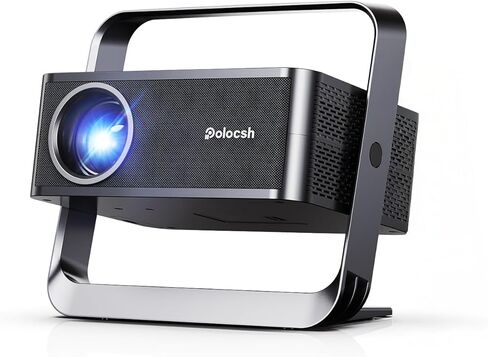 جهاز عرض 4K مع واي فاي وبلوتوث، جهاز عرض ذكي مع التركيز التلقائي والتحكم الصوتي، أكثر من 10,000 تطبيق، مسرح منزلي صغير محمول للأفلام في الأماكن المغلقة/الخارجية in Kuwait