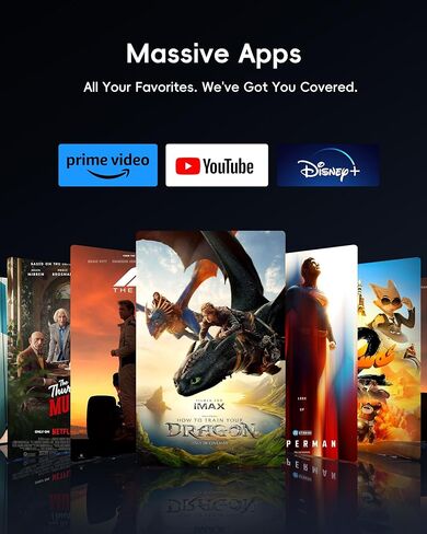 جهاز عرض 4K مع واي فاي وبلوتوث، جهاز عرض ذكي مع التركيز التلقائي والتحكم الصوتي، أكثر من 10,000 تطبيق، مسرح منزلي صغير محمول للأفلام في الأماكن المغلقة/الخارجية in Kuwait