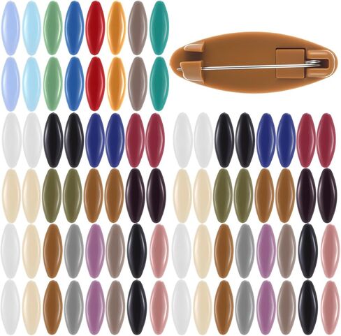 48 Pcs Hijab Pins for Women Plastic Scarf Pins Colorful Hollow Oval Headscarf Pin Decoration Scarf Hijab Pin Locking Cloth Nappy Pin's for Women Scarves Clothing Fashion Brooches in Saudi Arabia