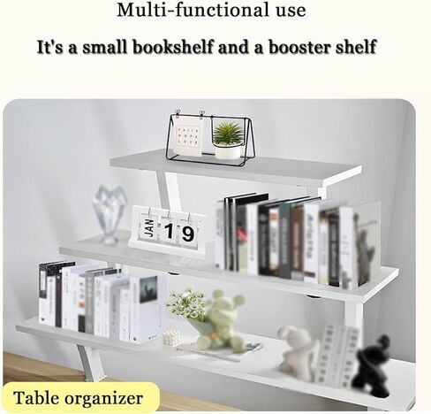 24x7.8 in Clamp on Desk Shelf, Adjustable Floating Desks Shelf Space Saving Desktop Extender Storage Organizer for Office, Dorm, Home Desk Organization, White in Saudi Arabia