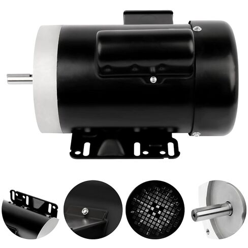 محرك 3HP للأغراض العامة، محرك كهربائي 3450 دورة في الدقيقة، إطار 56C أحادي الطور 208-230 فولت، قطر العمود 5/8 بوصة، 60 هرتز CW/CCW TEFC in Saudi Arabia
