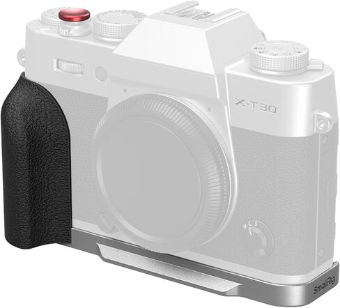SMALLRIG X-T30 III/X-T30 II/X-T30 L-Shape Grip for FUJIFILM Camera, Built-in Quick Release Plate for Arca, 1/4"-20 Holes, Lightweight Ergonomic Silicone Handgrip,Shutter Button (Silver) - 5664 in Saudi Arabia