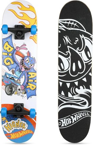 لوح تزلج من Hot Wheels مقاس 31 بوصة، لوح تزلج من خشب القيقب مكون من 9 طبقات للتجول والنحت والخدع والانحدار in Kuwait