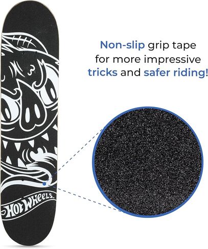 لوح تزلج من Hot Wheels مقاس 31 بوصة، لوح تزلج من خشب القيقب مكون من 9 طبقات للتجول والنحت والخدع والانحدار in Kuwait