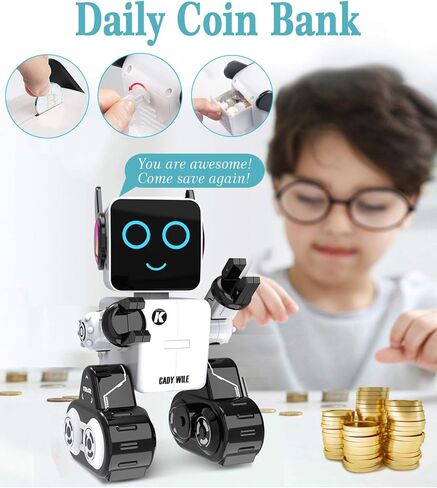 Robot Toys for Kids 5-7, Intelligent Interactive Remote Control Robot Toy with Built-in Piggy Bank Educational Robotic Kit Walks Sings and Dance for Boys and Girls Birthday Robots Toys for Kids 8-12 in Saudi Arabia