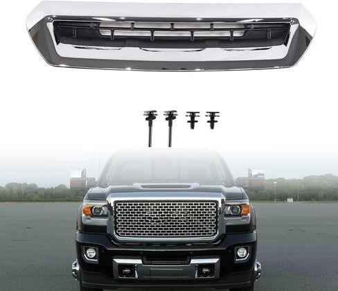 فتحة تهوية غطاء محرك السيارة من الكروم متوافقة مع 2017-2019 GMC Sierra 2500 HD / 3500 HD -OE#84240942 in Kuwait