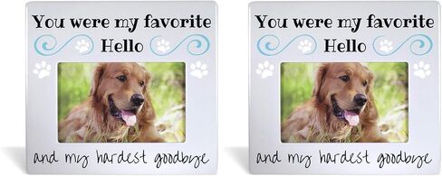 BANBERRY DESIGNS Pet Remembrance Gift - Pet Memorial Picture Frame - Bereavement Photo Frame for Dog or Cat - You were My Favorite Hello and My Hardest Goodbye in Saudi Arabia