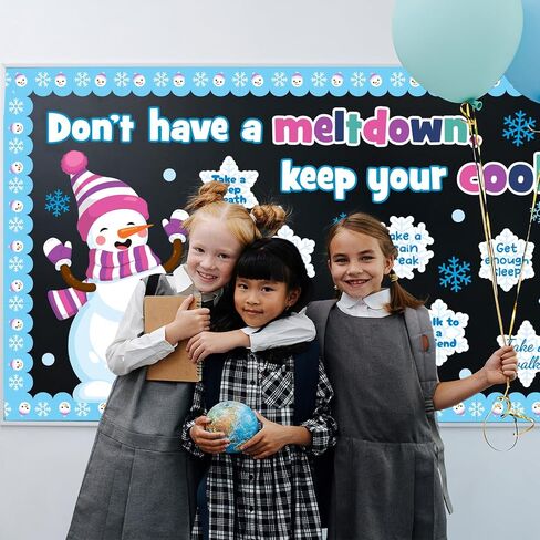 Winter Mental Health Bulletin Board Decoration Set, Winter Emotion Inspirational Classroom Decorations Snowman Snowflake Cutouts RA School Counselor Therapy Calm Corner Wall Door Decor for Teacher in Saudi Arabia